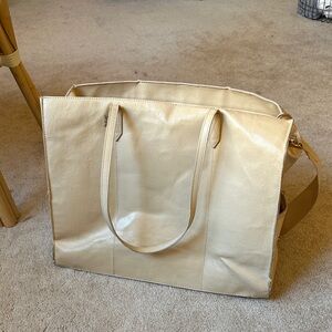 BEIS Cream Work Tote Bag with Shoulder Strap
